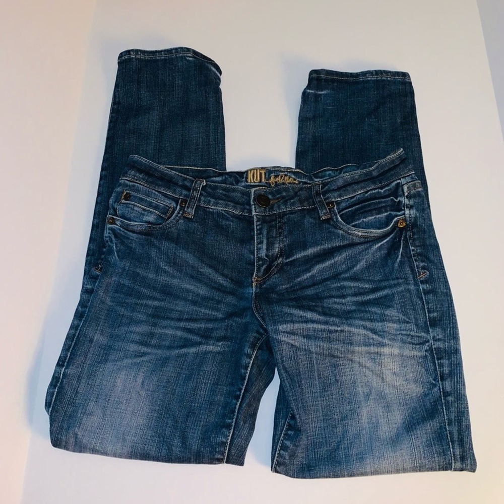 Kut from the Kloth Dark Blue Midrise Straight Leg Jeans - Picture 5 of 10